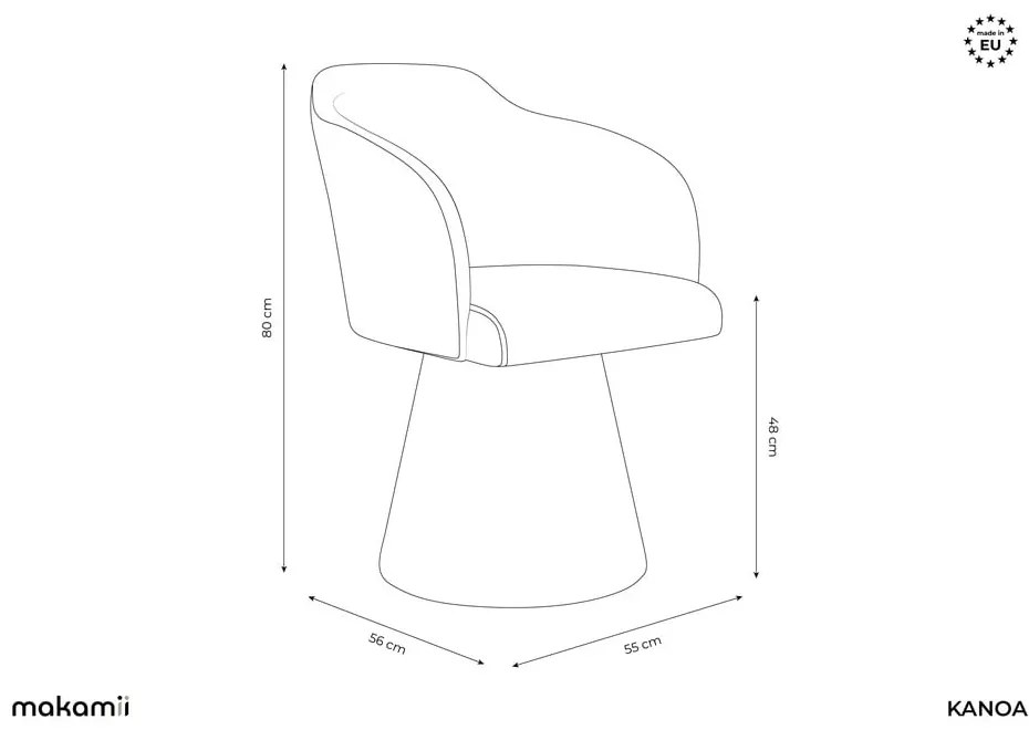 Fekete kárpitozott étkezőfotel Kanoa – Makamii