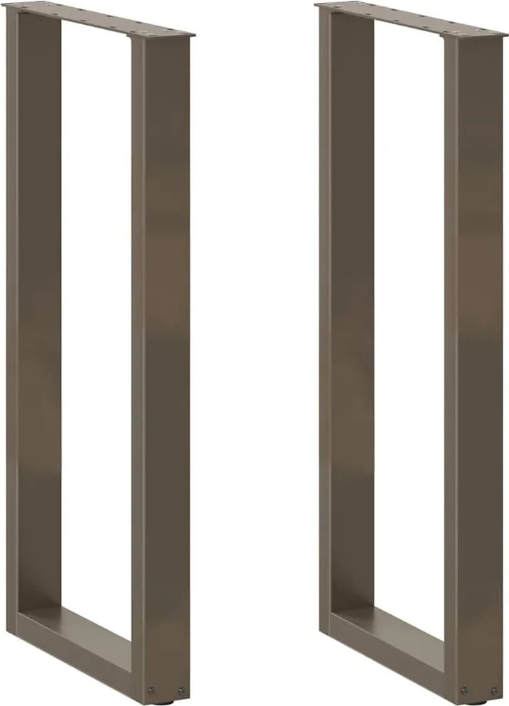vidaXL 2 db U alakú bárasztalláb natúr acélból 50x(100-101) cm