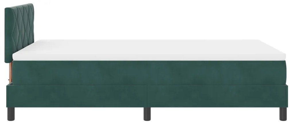 Boxspring Ágy Mattal Sötétzöld Kicsi Kétszemélyes Bársony