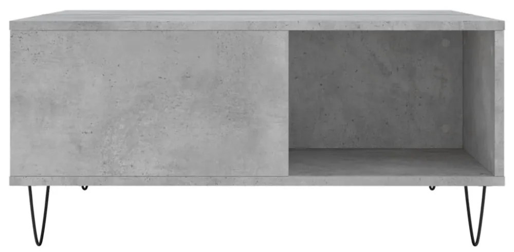 betonszürke szerelt fa dohányzóasztal 80x80x36,5 cm