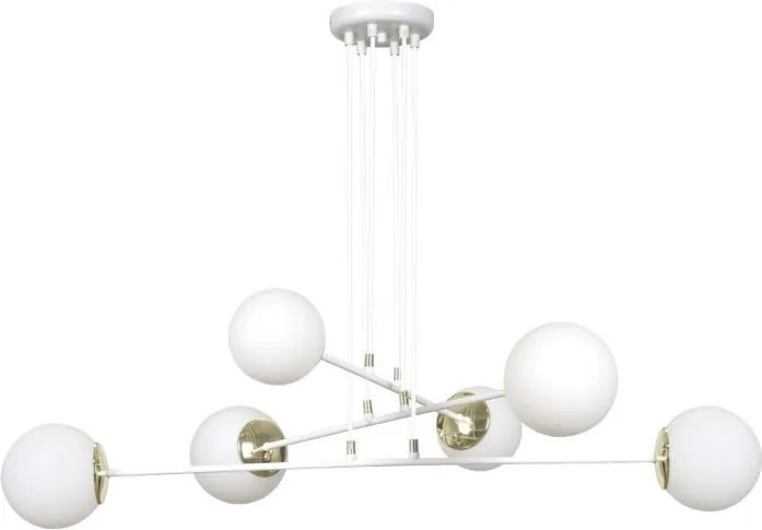 EMIBIG 967-6 OGNIS Glamour Csillár Fehér, Arany E27 IP20