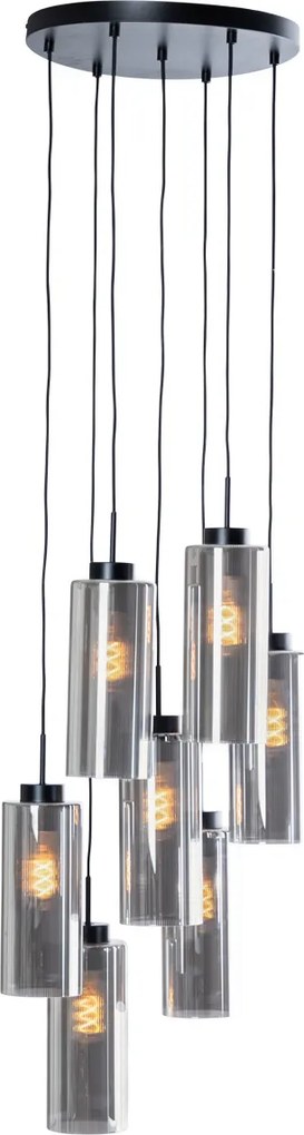 Art Deco lógólámpa fekete füstüveggel 7 lámpás - Laura