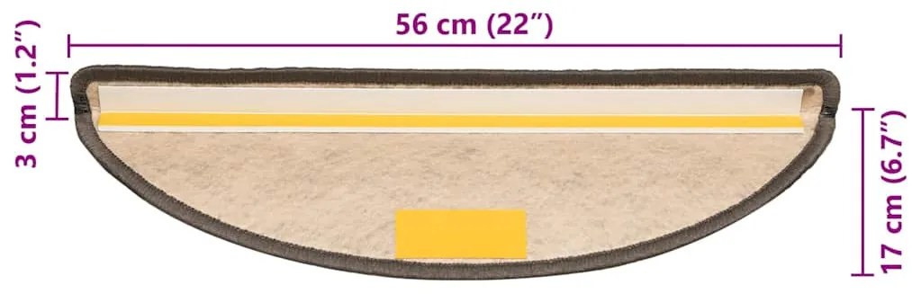 30 db lépcsőszőnyegek öntapadós szizál kinézetű 56x17x3 cm