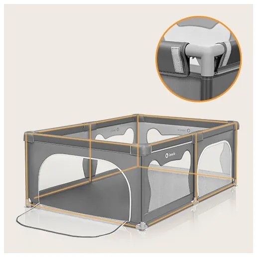 Lionelo - WILLOW szürke játszókarám