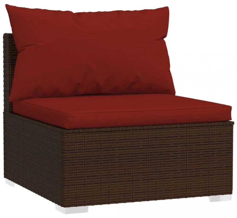 vidaXL 2 részes barna polyrattan kerti ülőgarnitúra párnákkal