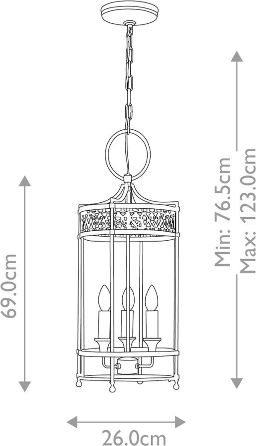 Elstead Lighting GUILDHALL GH-P-DB Függőlámpa 3x60W/E14