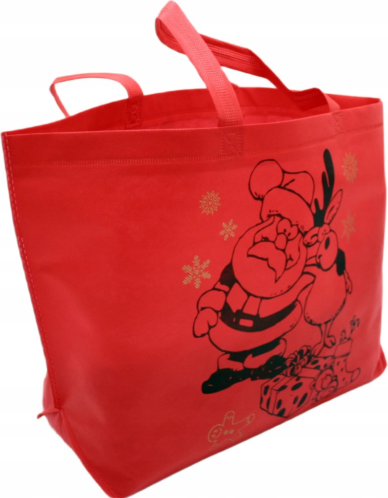 Öko Flizelin Táska 35x32 cm 19 liter Mikulás Karácsony 5 Db