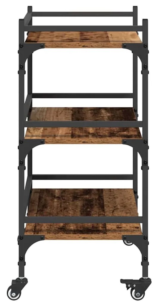 vidaXL Konyhai kocsi Öreg fa 50 x 35 x 75.5 cm Faanyag