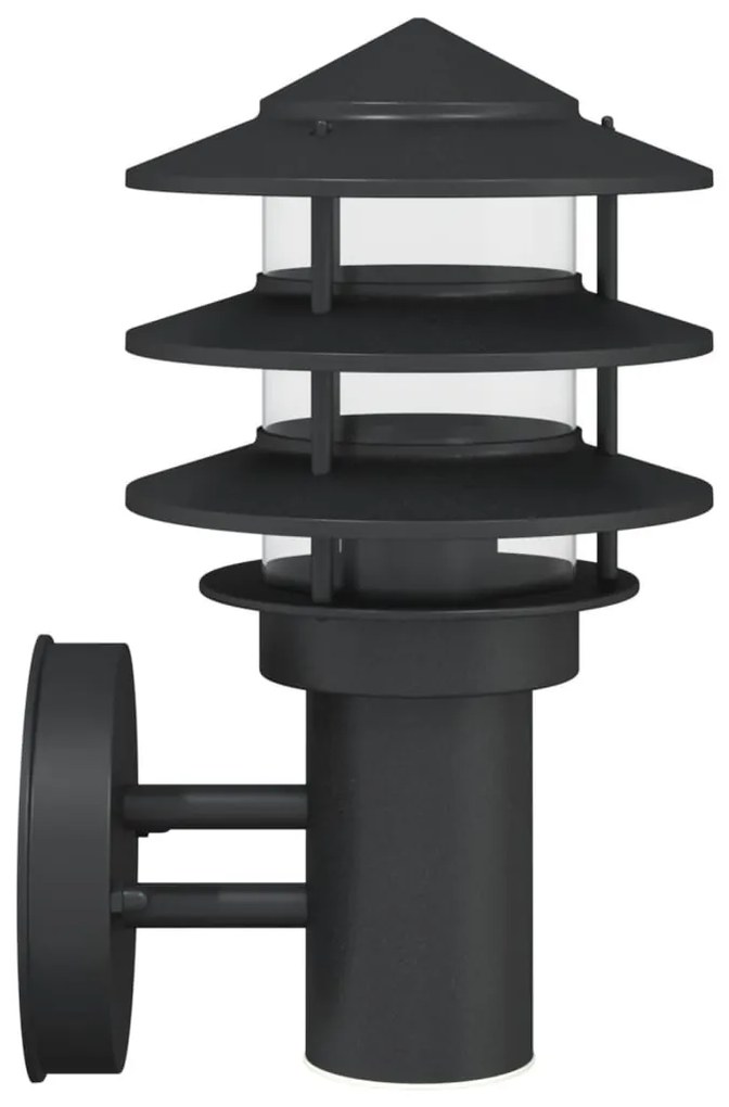 fekete rozsdamentes acél kültéri fali lámpa