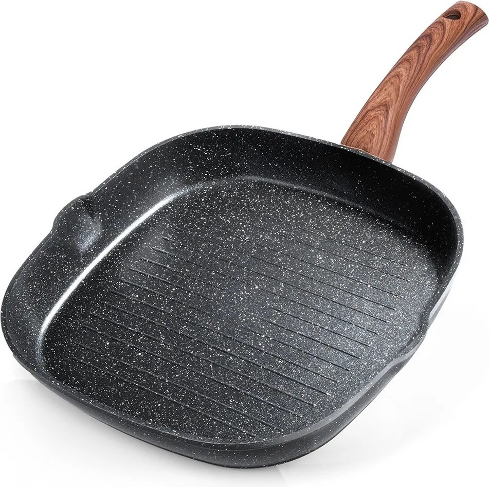 Gránit Grill Serpenyő Szögletes 28X28CM Indukciós Konyha