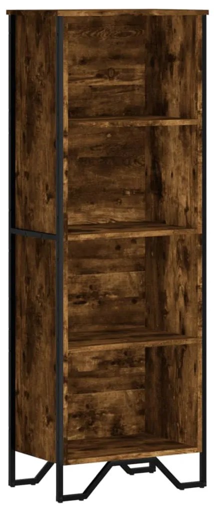 füstös tölgy színű szerelt fa könyvszekrény 50 x 31 x 137,5 cm