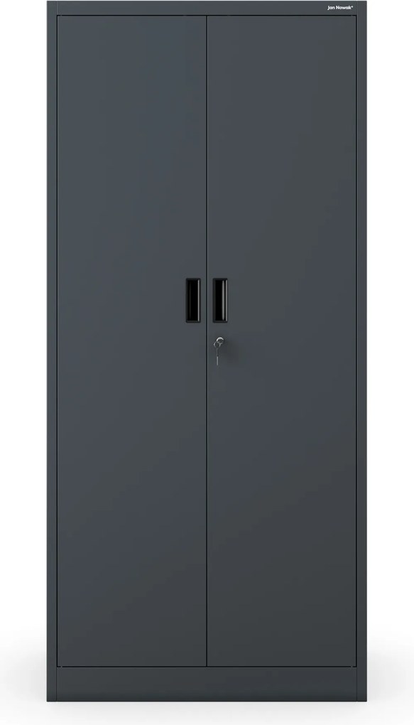 4 polcos fém irodai szekrény, antracit, 1750x800x400 mm: JAN Compact