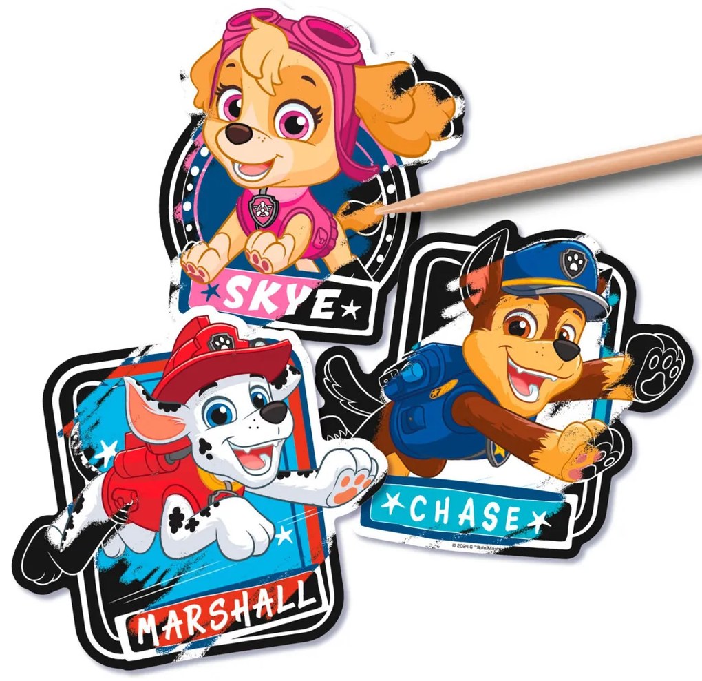 Mancs Őrjárat Team scratch képkarcoló matricák