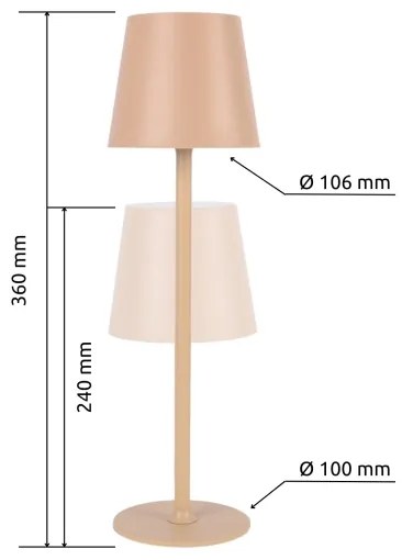 Globo 58438S - LED Dimmelhető érintős kültéri lámpa VANNIE LED/3W/3,7V IP44