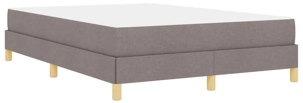 Boxrugós ágy Taupe és Barna 140 x 200 cm Textil és mérnöki fa