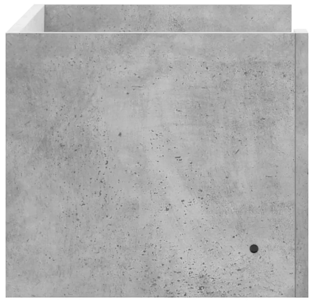 betonszürke szerelt fa fali polc 70,5 x 35 x 30,5 cm