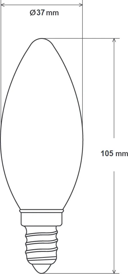 Eko-Light 7W LED izzó 600lm 4000K semleges fehér E14 C37 - 45W-nak megfelelő