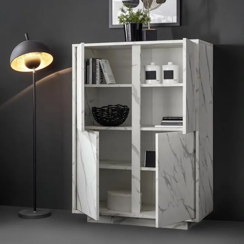 Carrara 4 ajtós komód fehér márvány 92cm