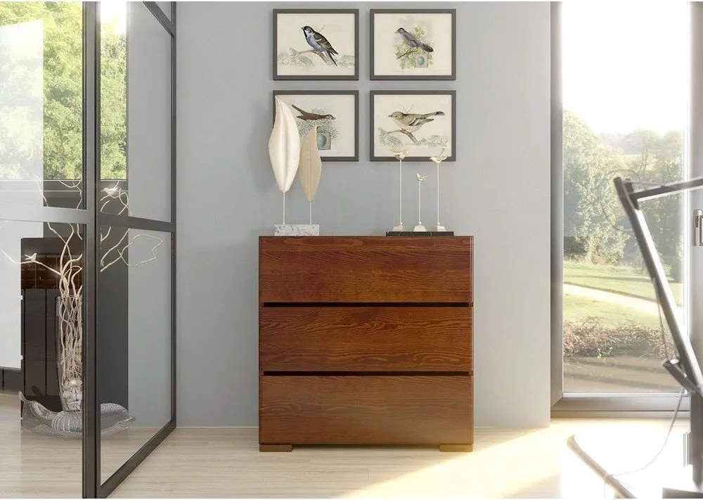 Sandemo barna bükkfa komód, 80 x 81 cm - Skandica