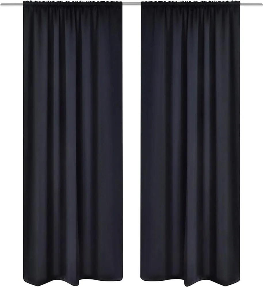 vidaXL 2 db fekete sötétítőfüggöny nyílással 135 x 245 cm
