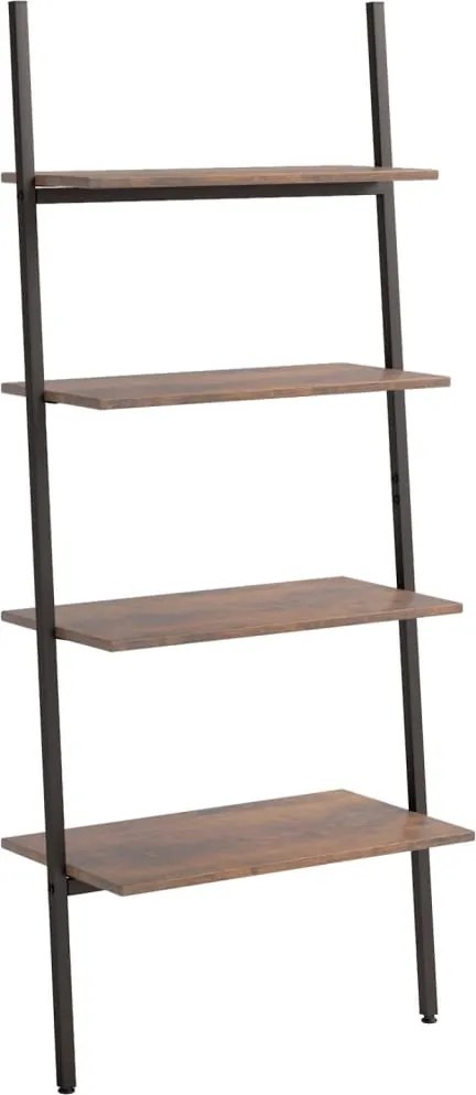 vidaXL 4 szintes sötétbarna és fekete létrapolc 64 x 34 x 150,5 cm