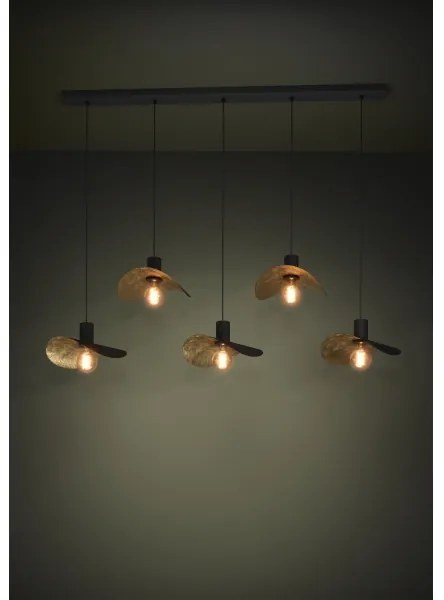 Eglo 390396 - Csillár zsinóron SACEDA 5xE27/40W/230V fekete/arany