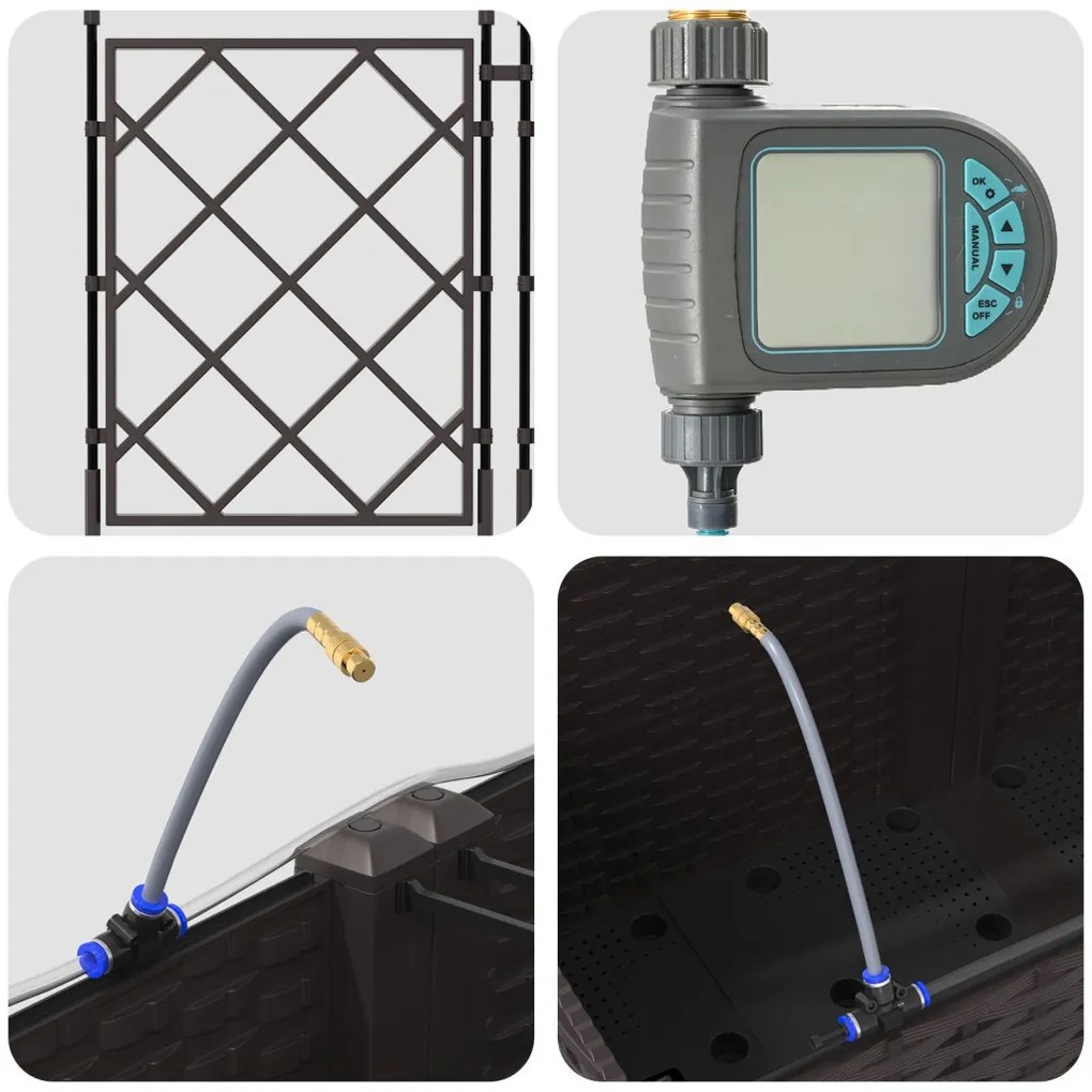 Kerti ültetők Barna 120 x 120 x 142 cm Acél