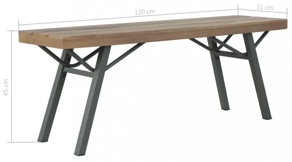 tömör akácfa kerti pad 120 cm