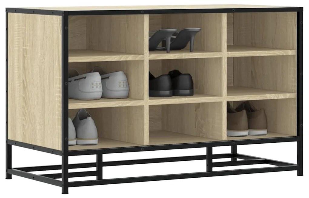 cipőpad Sonoma tölgy 84x40x53,5 cm Gépelt fa és fém