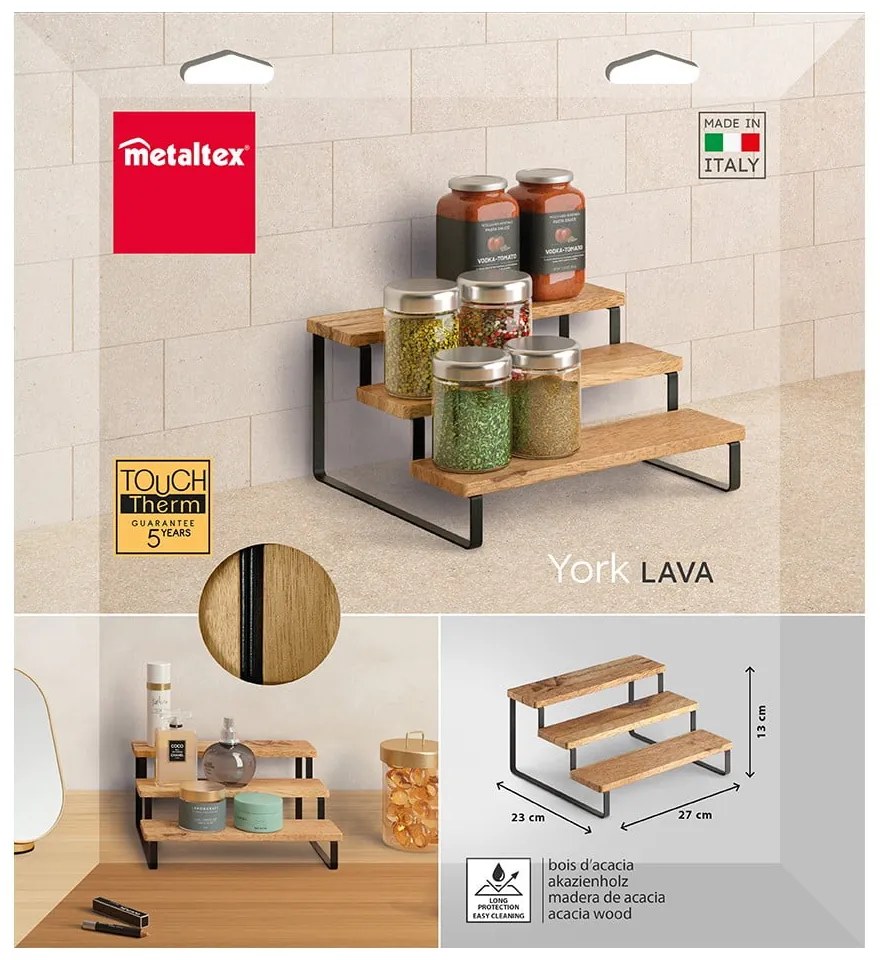 Fa fűszertartó állvány York – Metaltex