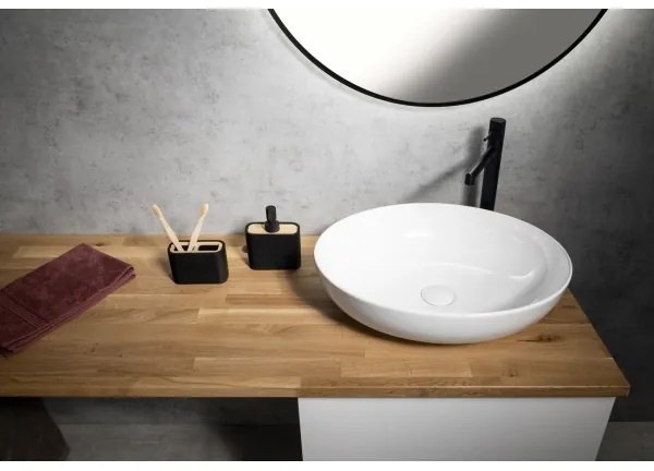 Gedy - Fogkefe tartó NINFEA fekete/bambusz