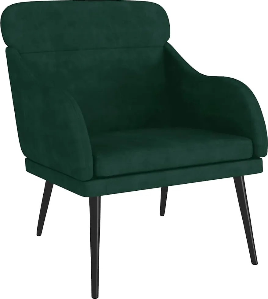 vidaXL sötétzöld bársonyfotel 63 x 76 x 80 cm