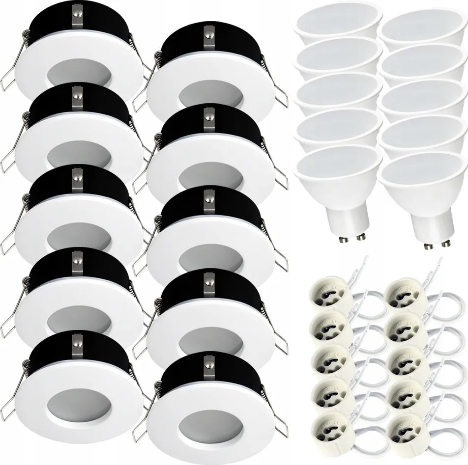 Süllyesztett lámpatest halogén fürdőszobai vízálló IP44 Led GU10 7W