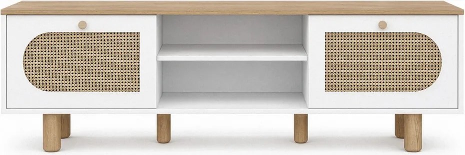 Bohem TV-állvány, fehér-tölgy, 180 cm