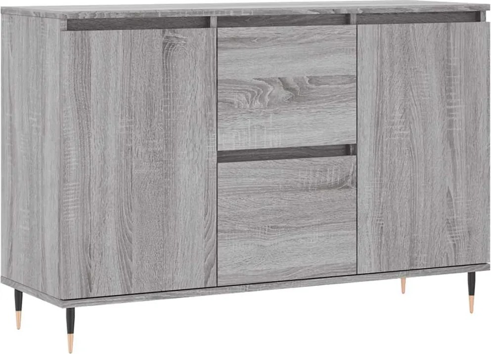 vidaXL szürke sonoma színű szerelt fa tálalószekrény 101,5 x 35 x 70 cm