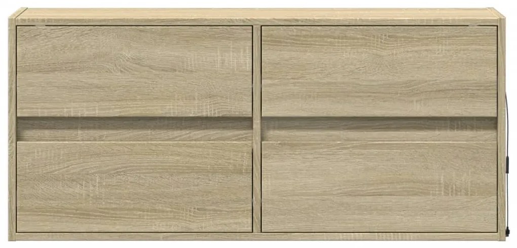 sonoma tölgy színű fali TV-szekrény LED-ekkel 100x31x45 cm