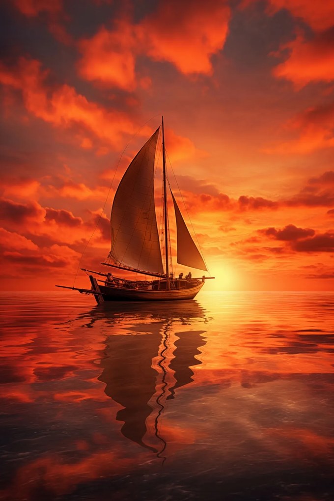 Poszter 61x91,5cm Naplemente vitorlái alatt