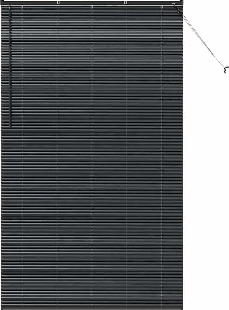 vidaXL Zsalugáter Redőnyök Fekete 220 x 125 cm Alumínium