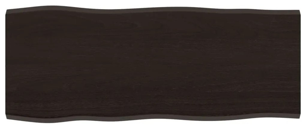 sötétbarna kezelt tömör tölgyfa asztallap 100 x 40 x 2 cm