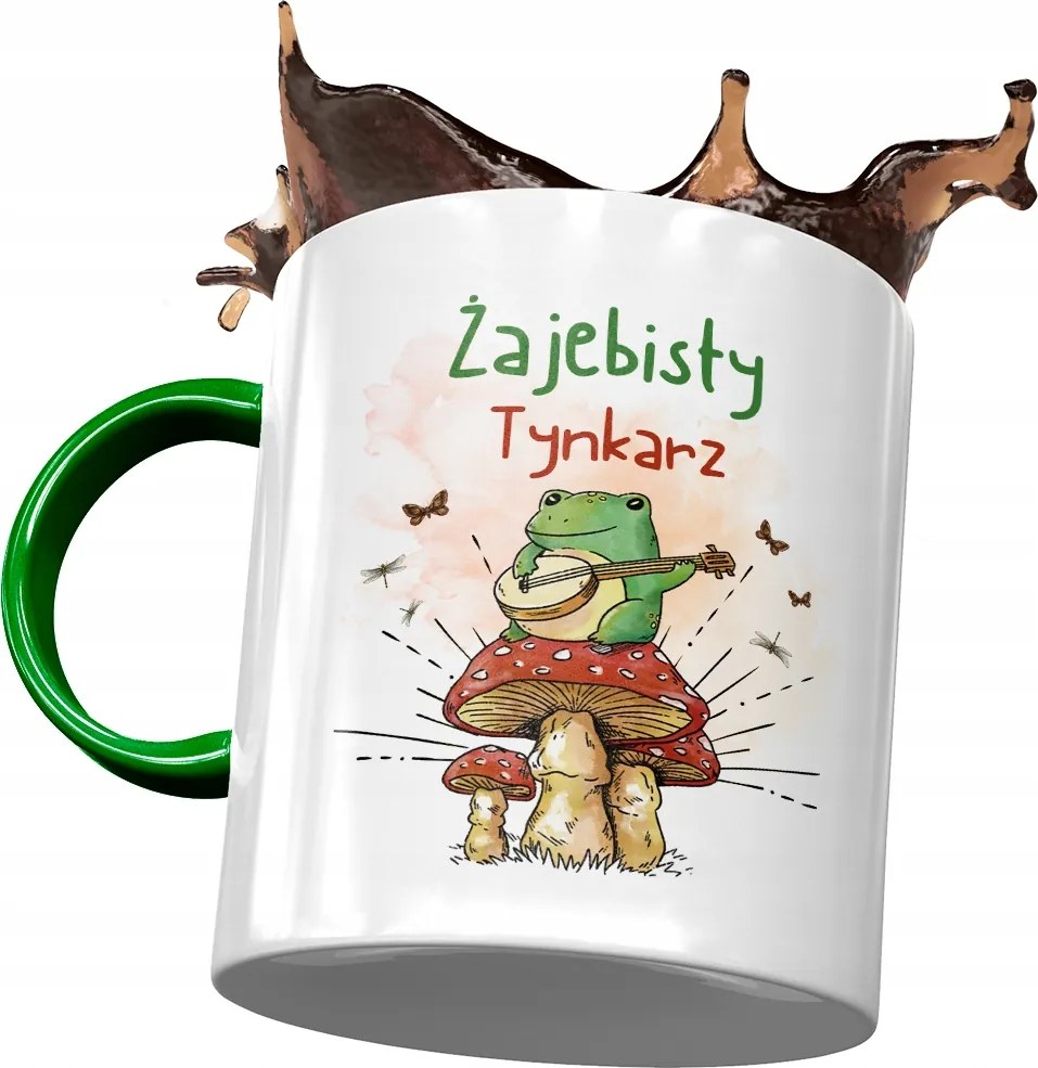 Zöld Bögre Vakolónak Békás Vakoló Nyomtatott Fotóval