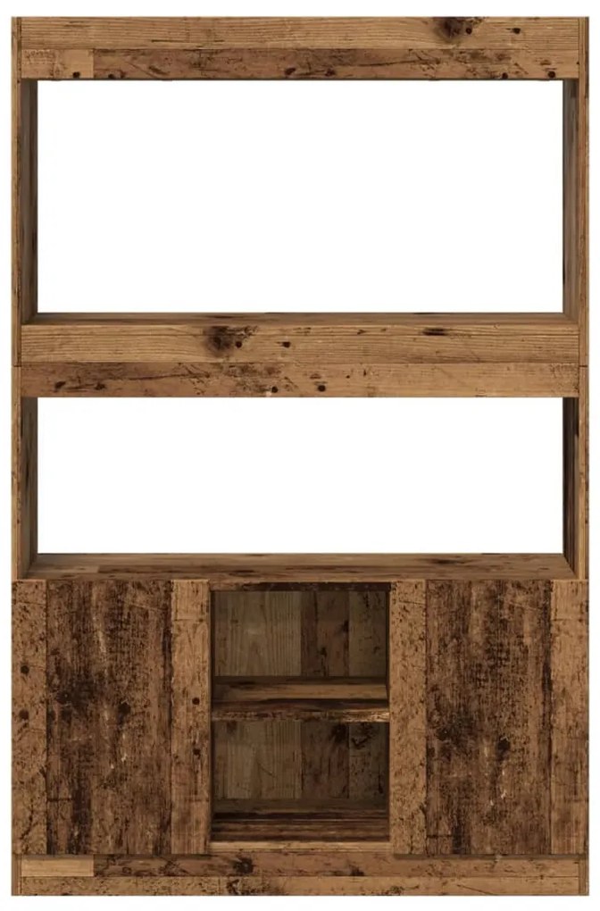 antik fa színű szerelt fa magasszekrény 92 x 33 x 140 cm