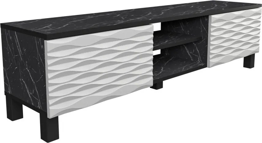 Lukas TV-állvány, fekete-fehér, 150 cm