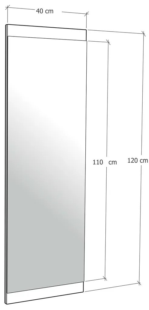 Siyah tükör 40 x 120 cm