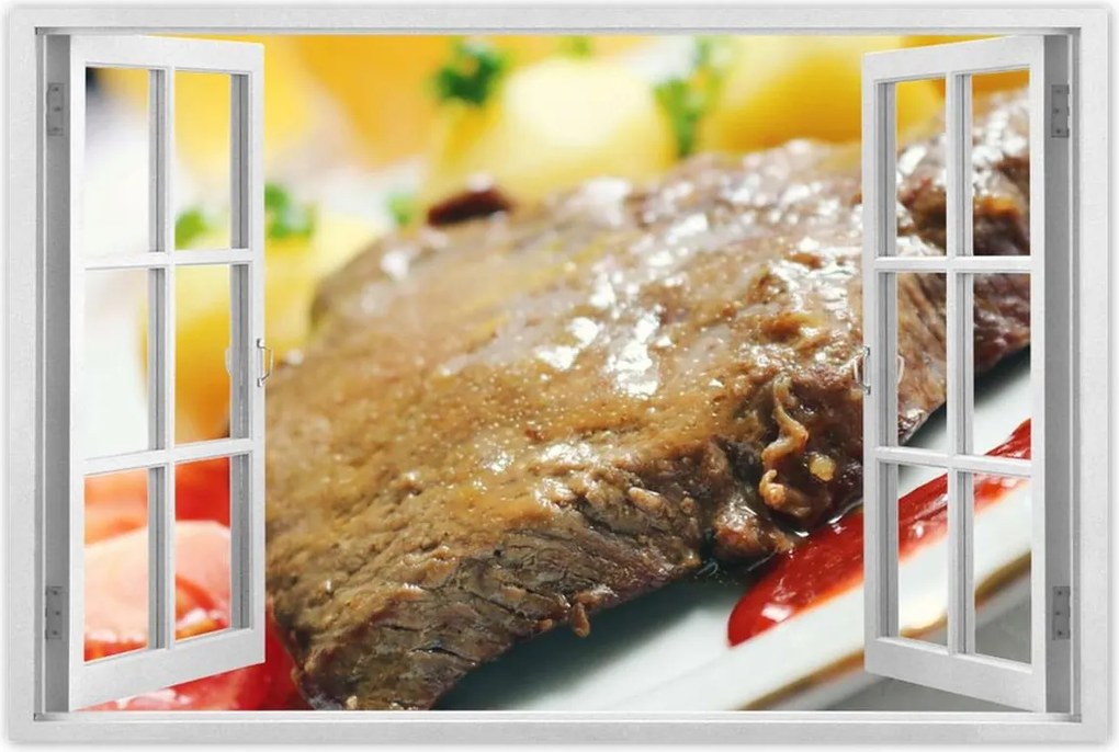 Poszterek 90x60 Steak zöldségekkel