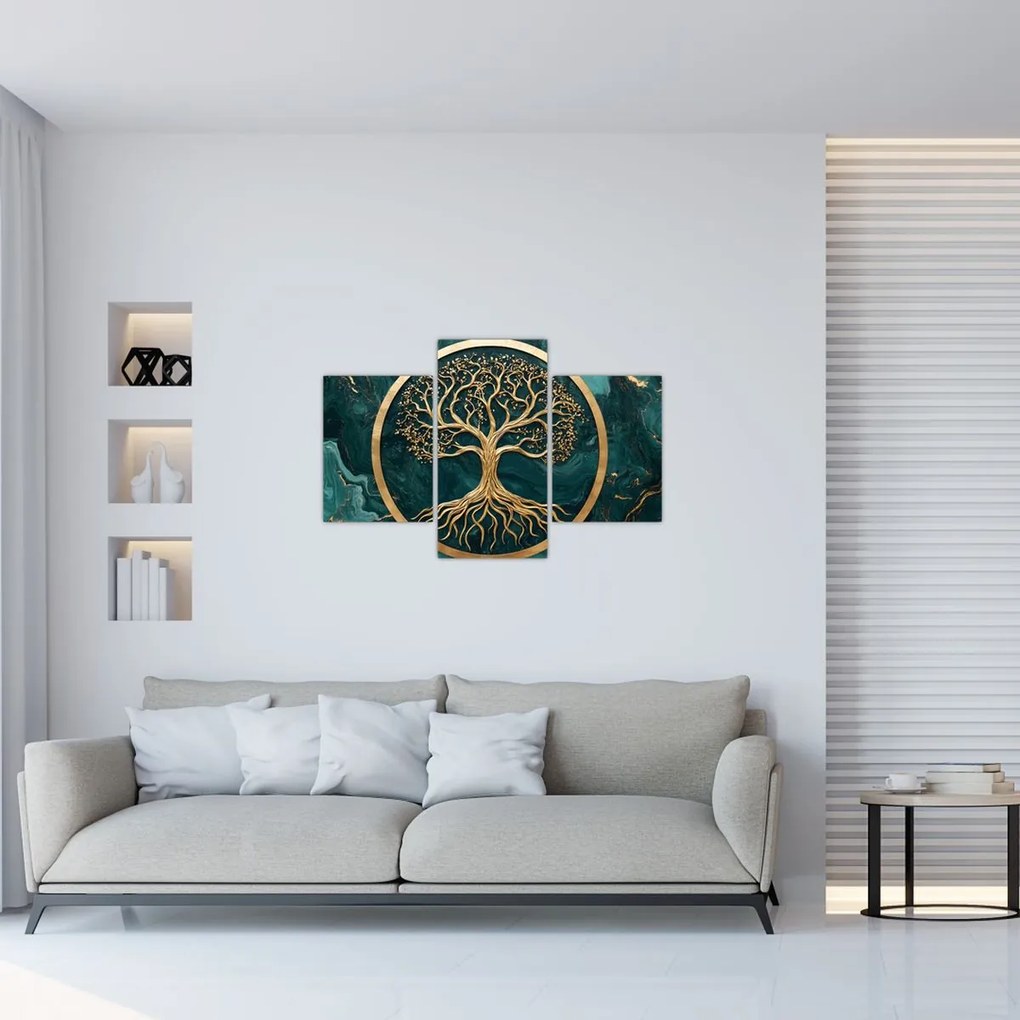 Kép – Márványban lévő arany életfa (90x60 cm)