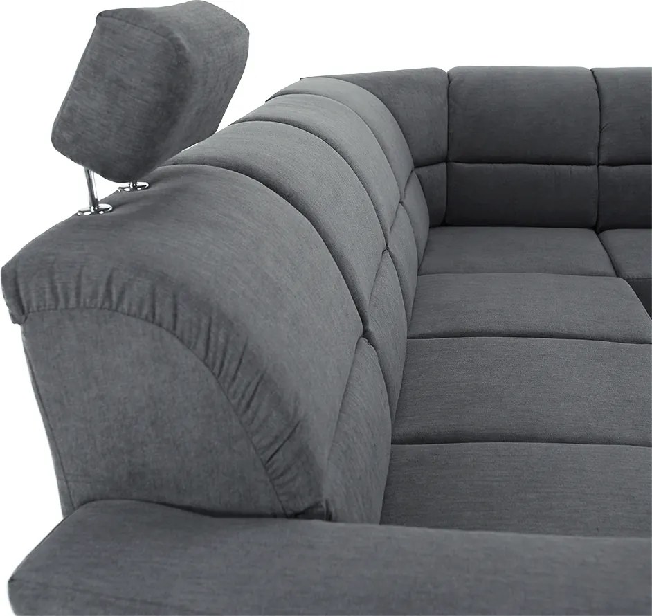 Kinyitható ülőgarnitúra, szürke szövet, jobbos, SANTIAGO