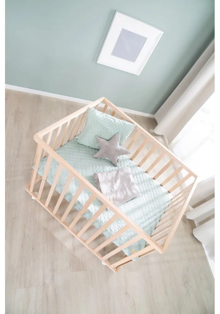 Natúr színű gurulós járóka állítható magassággal 75x100 cm Style – Roba