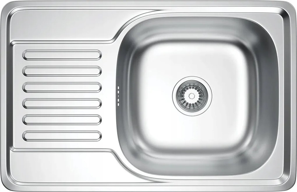 Flavia egymedencés acél mosogató szatén inox 66 x 42 cm szifonnal