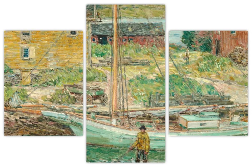 Kép - Childe Hassam, Oyster Sloop, Cos Cob, reprodukciók (90x60 cm)