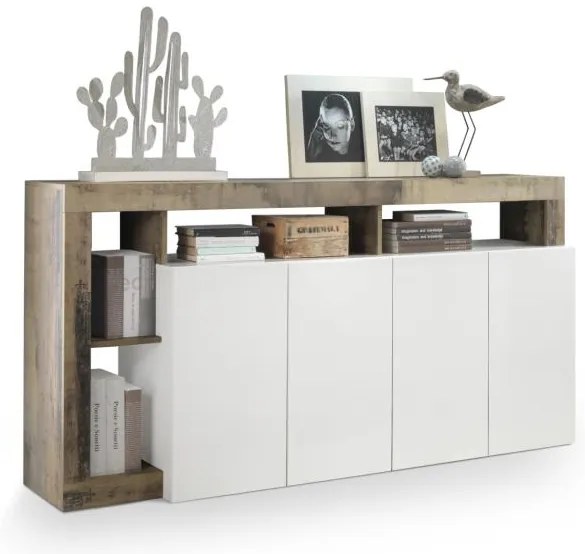 Komód LENOR fehér/barna